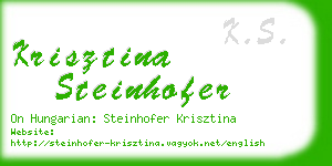 krisztina steinhofer business card